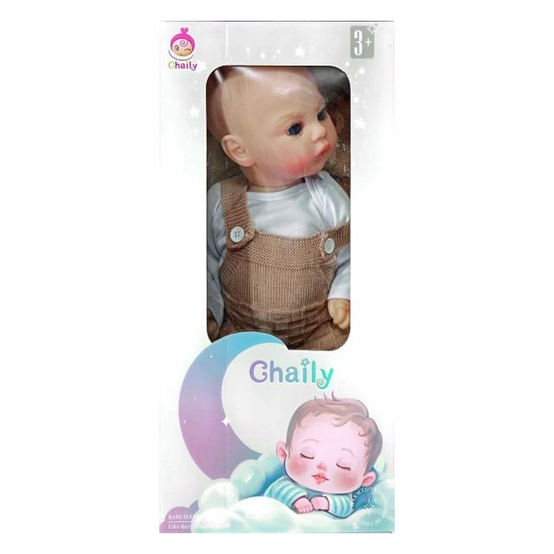 Chaily Lifelike Sleeping Baby Doll in Brown Dungaree - 1614-2 | Bilal Toys