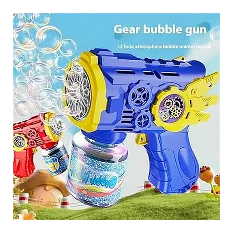 Gear Bubble Gun 12-Hole Rotating Gear Gatling Bubble Blower - 333-33G | Bilal Toys
