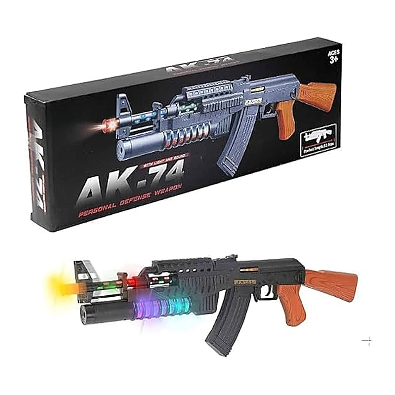 AK-74 Flashing Lights & Combat Sound Toy Machine Gun - AK-74 | Bilal Toys